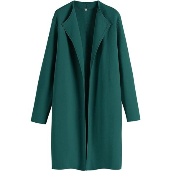 Women's Long Cardigans Sweater Blazer Jacket Coat Green - Picture 1 of 7